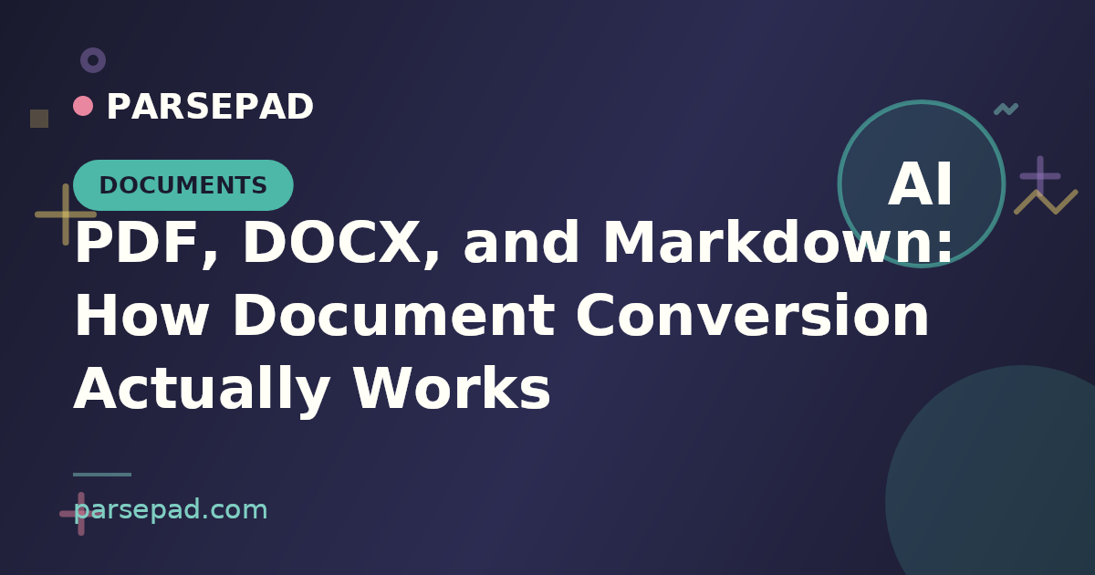PDF, DOCX, and Markdown: How Document Conversion Actually Works